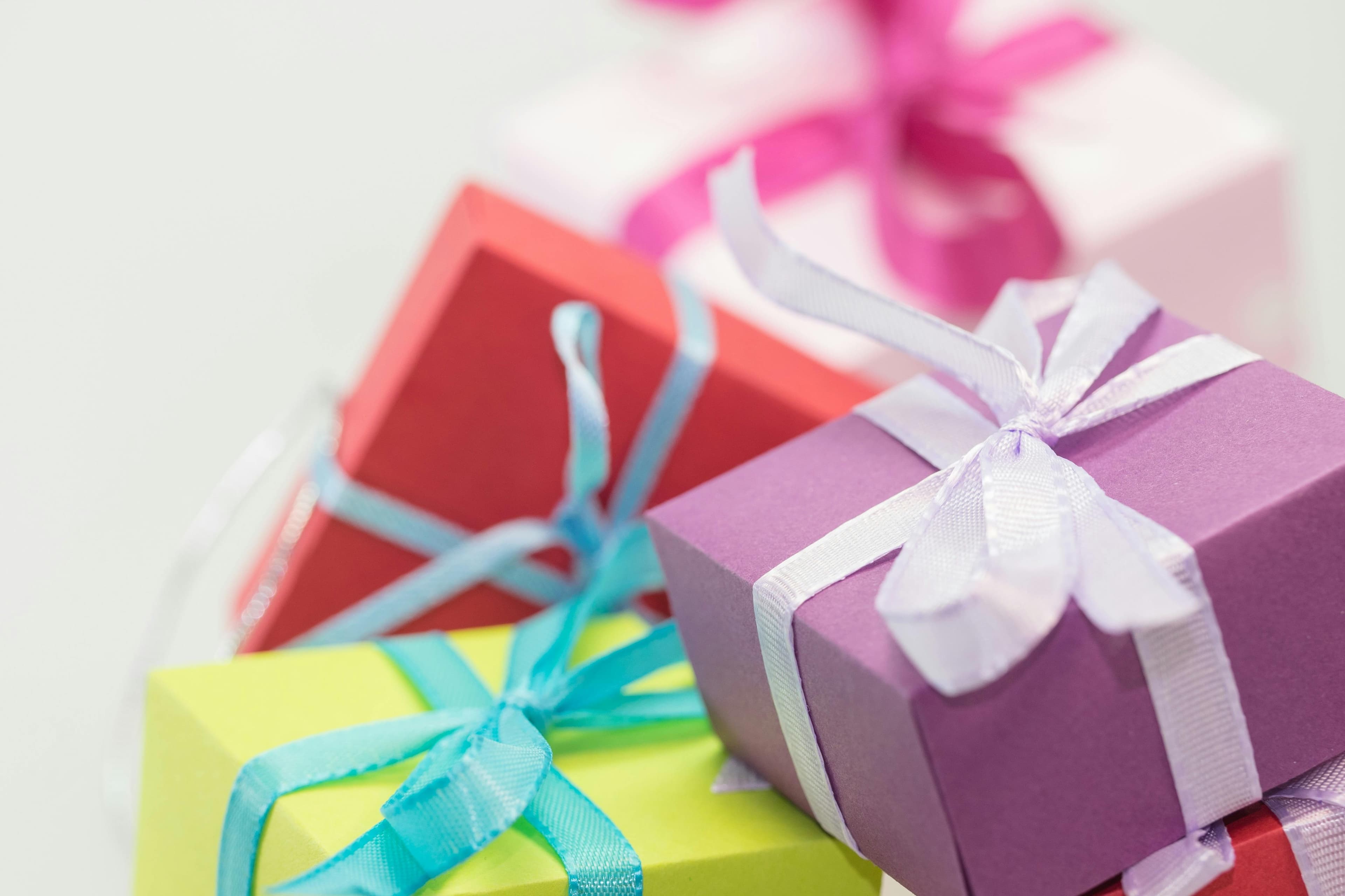Brightly wrapped gift boxes — the joy of giving
